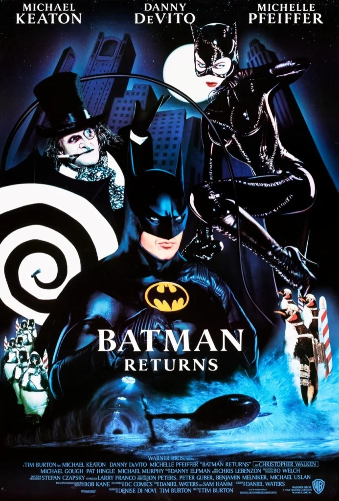Locandina originale del film Batman - Il ritorno (Batman Returns) del 1992 diretto da Tim Burton